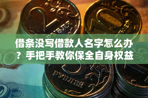 济南借条没写借款人名字怎么办？手把手教你保全自身权益