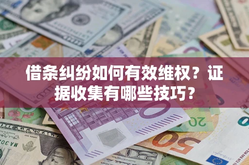 济南借条纠纷如何有效维权？证据收集有哪些技巧？